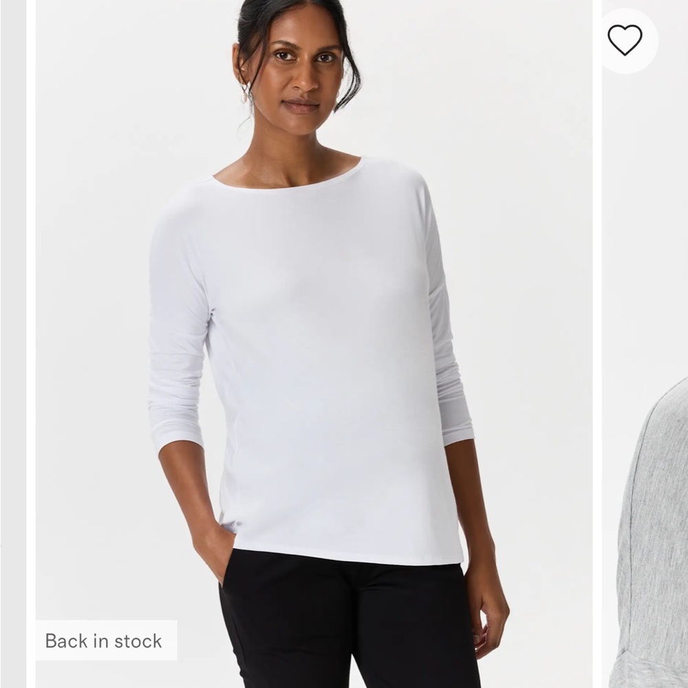 Bamboo Jersey Maternity Long Sleeve Tee